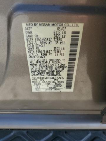 5N1AR18B58C602596 - 2008 NISSAN PATHFINDER S GRAY photo 13