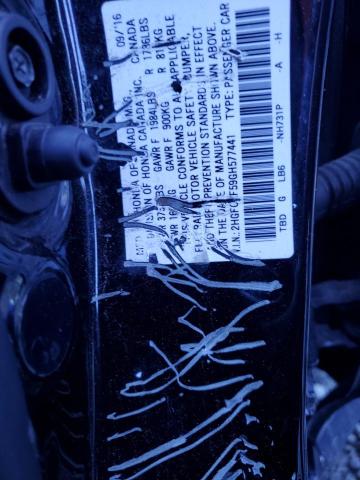 2HGFC2F59GH577441 - 2016 HONDA CIVIC LX BLACK photo 12