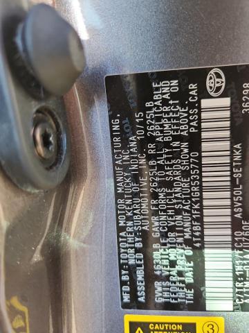 4T4BF1FK1GR535770 - 2016 TOYOTA CAMRY LE GRAY photo 12