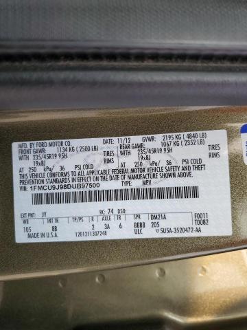 1FMCU9J98DUB97500 - 2013 FORD ESCAPE TITANIUM GREEN photo 13