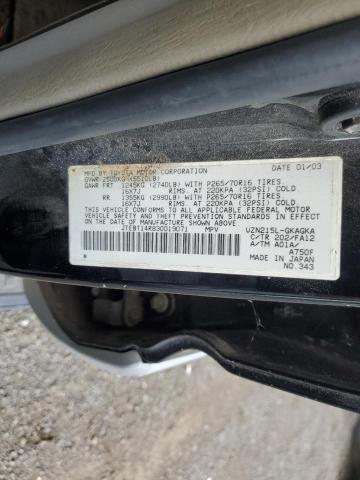 JTEBT14R830019071 - 2003 TOYOTA 4RUNNER SR5 შავი ფოტო 13