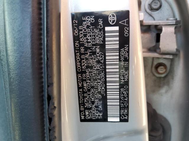 JTDKDTB38C1514327 - 2012 TOYOTA PRIUS C Silber Foto 12