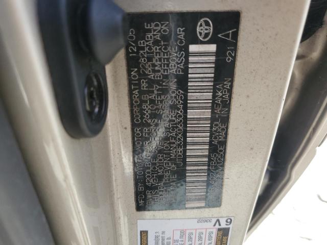 JTDBE32K063064959 - 2006 TOYOTA CAMRY LE Алтын фото 12