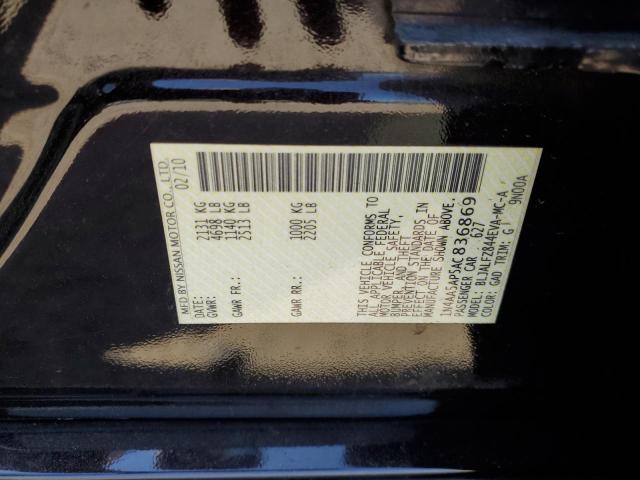 1N4AA5AP5AC836869 - 2010 NISSAN MAXIMA S Bənövşəyi foto 12