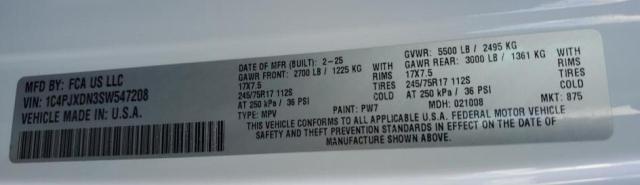 1C4PJXDN3SW547208 - 2025 JEEP WRANGLER SPORT Ağ foto 12