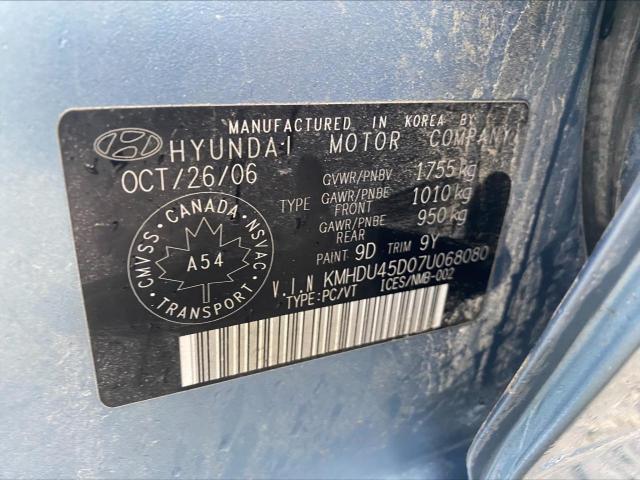 KMHDU45D07U068080 - 2007 HYUNDAI ELANTRA GL BLUE photo 12