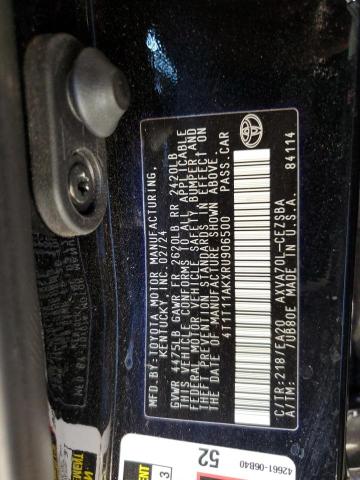 4T1T11AKXRU906500 - 2024 TOYOTA CAMRY SE NIGHT SHADE BLACK photo 12