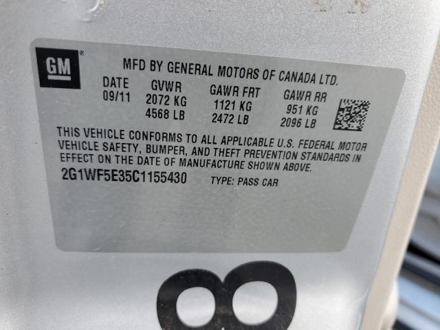 2G1WF5E35C1155430 - 2012 CHEVROLET IMPALA LS 银色 照片 12