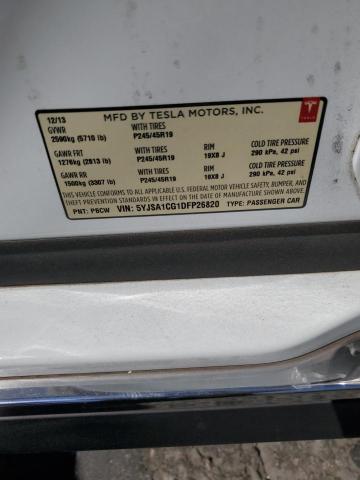 5YJSA1CG1DFP26820 - 2013 TESLA MODEL S أبيض صورة 12