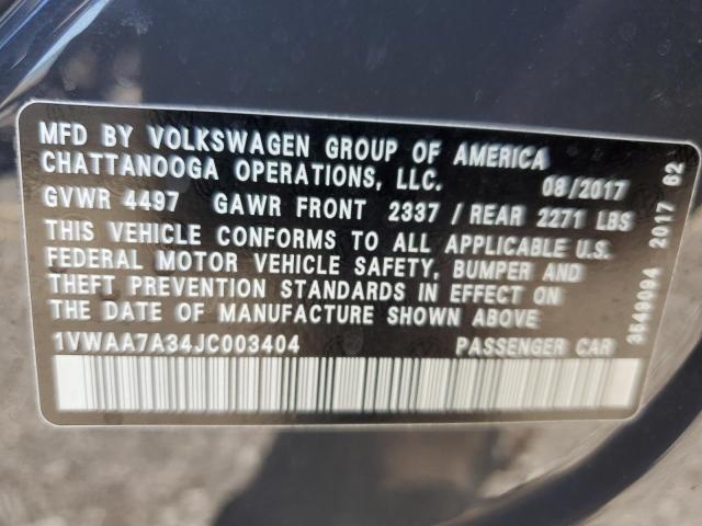 1VWAA7A34JC003404 - 2018 VOLKSWAGEN PASSAT S رمادي صورة 12