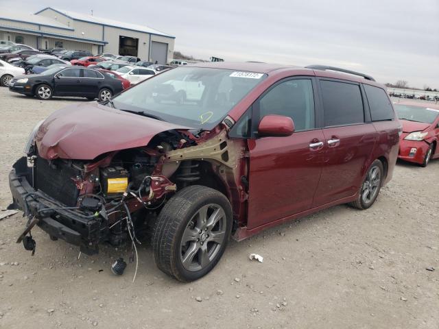 5TDXZ3DC1JS915383 - 2018 TOYOTA SIENNA SE MAROON photo 1