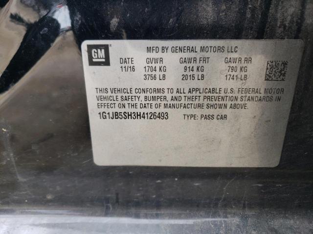 1G1JB5SH3H4126493 - 2017 CHEVROLET SONIC LS BLACK photo 12