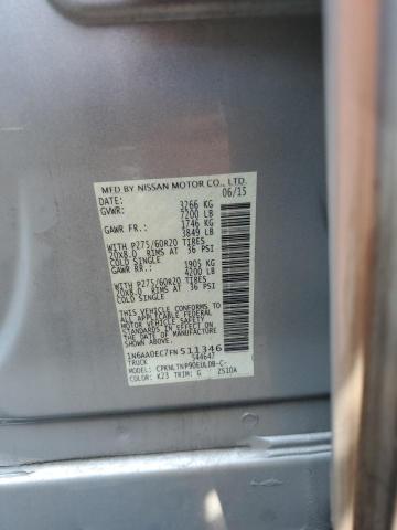 1N6AA0EC7FN511346 - 2015 NISSAN TITAN S 银色 照片 12