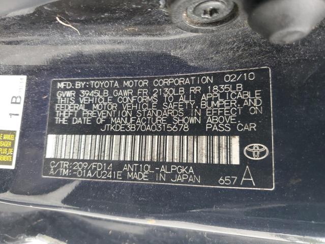 JTKDE3B70A0315678 - 2010 TOYOTA SCION TC 黑色 照片 12