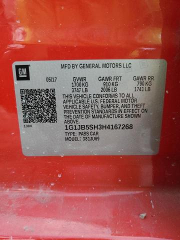 1G1JB5SH3H4167268 - 2017 CHEVROLET SONIC LS RED photo 12