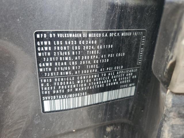 3VV2B7AX6JM066365 - 2018 VOLKSWAGEN TIGUAN SE GRAY photo 13