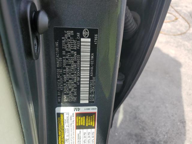 4T1BF3EK4AU086020 - 2010 TOYOTA CAMRY BASE GRAY photo 12