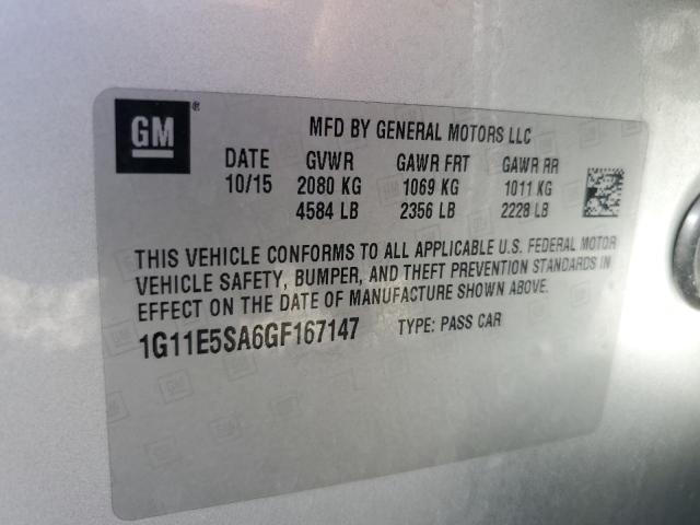 1G11E5SA6GF167147 - 2016 CHEVROLET MALIBU LIM LTZ SILVER photo 12