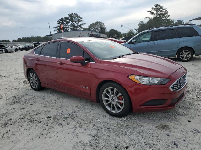 3FA6P0LU9HR323372 - 2017 FORD FUSION SE HYBRID RED photo 4