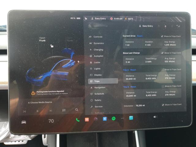 5YJ3E1EB3KF433816 - 2019 TESLA MODEL S 蓝色 照片 9