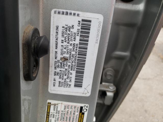 5Y2SL65806Z404406 - 2006 PONTIAC VIBE SILVER photo 12