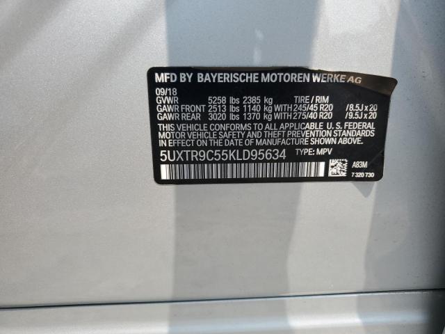 5UXTR9C55KLD95634 - 2019 BMW X3 XDRIVE30I GRAY photo 13