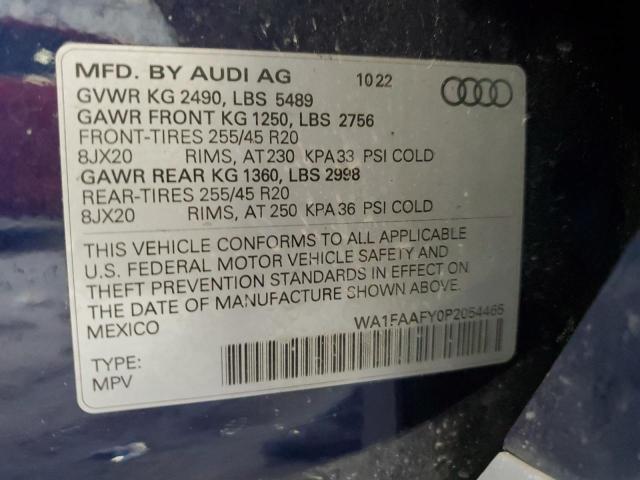 WA1FAAFY0P2054465 - 2023 AUDI Q5 PRESTIGE 45 BLUE photo 14