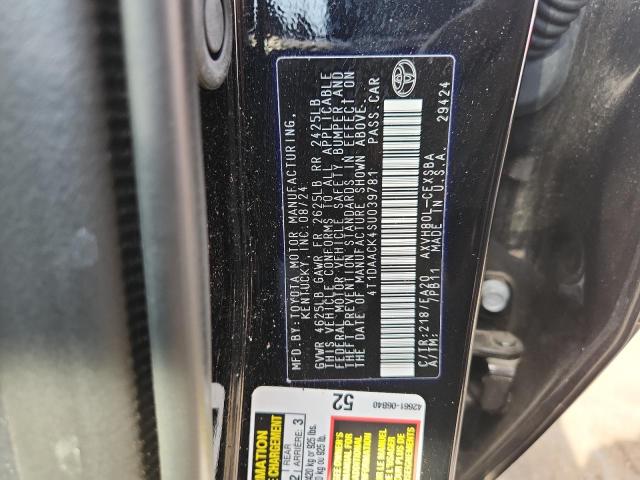 4T1DAACK4SU039781 - 2025 TOYOTA CAMRY XSE BLACK photo 12