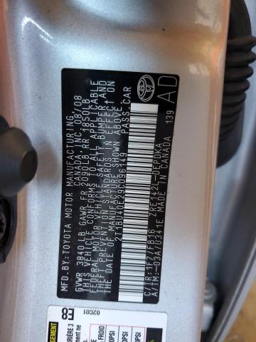 2T1BU40E29C096149 - 2009 TOYOTA COROLLA BASE 银色 照片 12