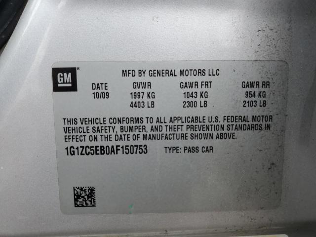 1G1ZC5EB0AF150753 - 2010 CHEVROLET MALIBU 1LT SILVER photo 13