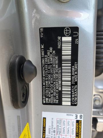 NMTKHMBXXKR078674 - 2019 TOYOTA C-HR XLE ვერცხლისფერი ფოტო 12