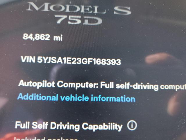 5YJSA1E23GF168393 - 2016 TESLA MODEL S Կապույտ լուսանկար 12