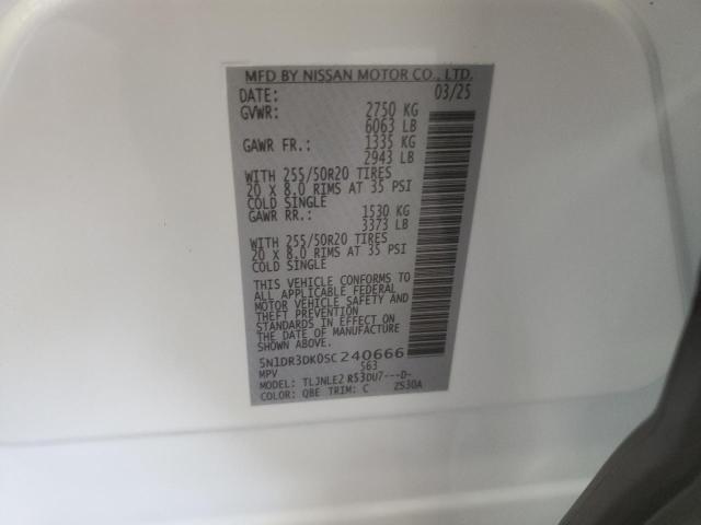 5N1DR3DK0SC240666 - 2025 NISSAN PATHFINDER PLATINUM Ağ foto 14