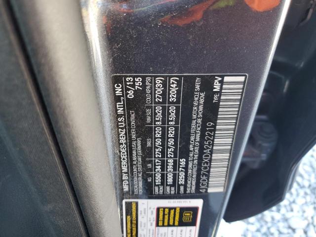 4JGDF7CEXDA252219 - 2013 MERCEDES-BENZ GL 450 4MATIC GRAY photo 13