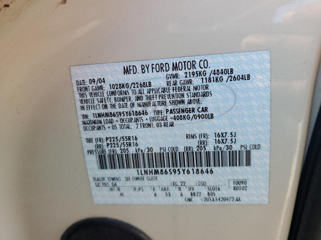 1LNHM86S95Y618646 - 2005 LINCOLN LS WHITE photo 12