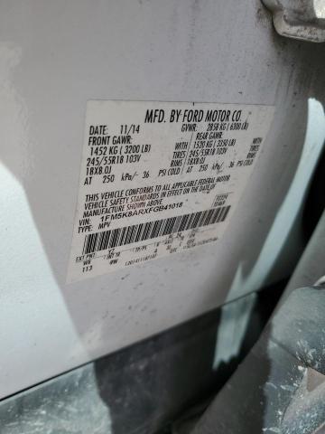 1FM5K8ARXFGB41018 - 2015 FORD EXPLORER POLICE INTERCEPTOR WHITE photo 13