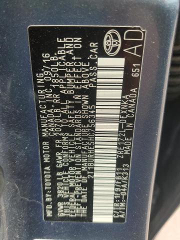 2T1BURHE5HC756345 - 2017 TOYOTA COROLLA L CHARCOAL photo 13