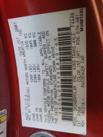 4A3AL25FX8E029165 - 2008 MITSUBISHI ECLIPSE SPYDER GS 红色 照片 12