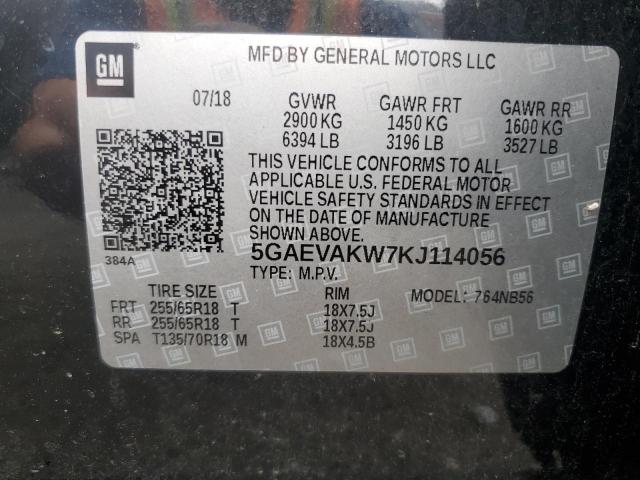 5GAEVAKW7KJ114056 - 2019 BUICK ENCLAVE ESSENCE 黑色 照片 13