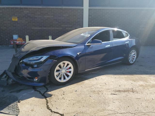 5YJSA1E44JF268625 - 2018 TESLA MODEL S ლურჯი ფოტო 1