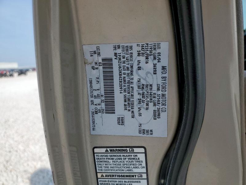 1FMZU63K84ZB20914 - 2004 FORD EXPLORER XLT თაფლისფერი ფოტო 13