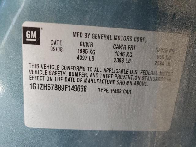 1G1ZH57B89F149666 - 2009 CHEVROLET MALIBU 1LT 青绿色 照片 12