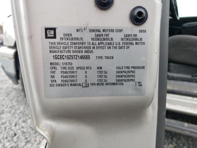 1GCEC19Z97Z146665 - 2007 CHEVROLET SILVERADO C1500 CLASSIC Bej foto 12