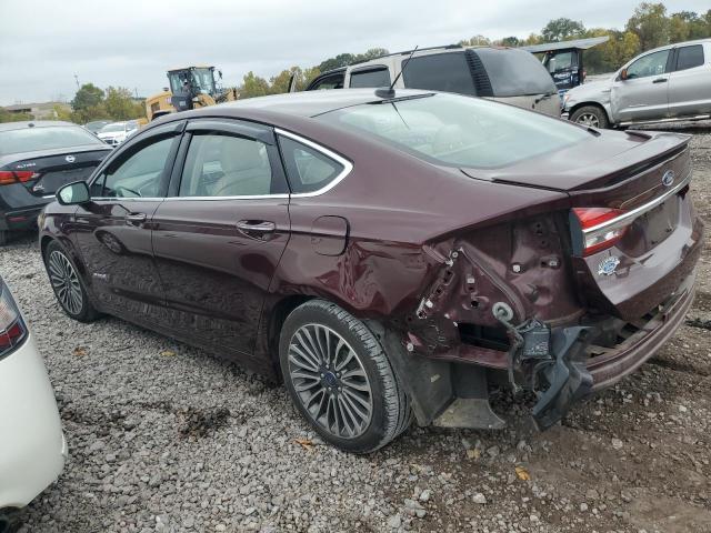 3FA6P0RU8JR120308 - 2018 FORD FUSION TITANIUM/PLATINUM HEV MAROON photo 2