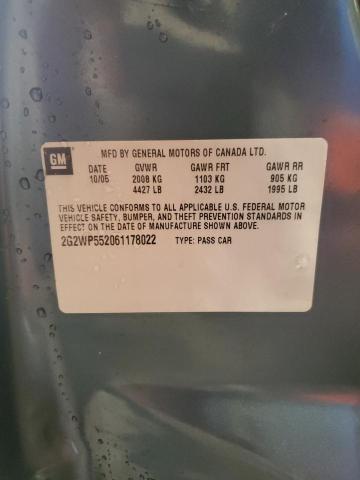 2G2WP552061178022 - 2006 PONTIAC GRAND PRIX 蓝色 照片 13