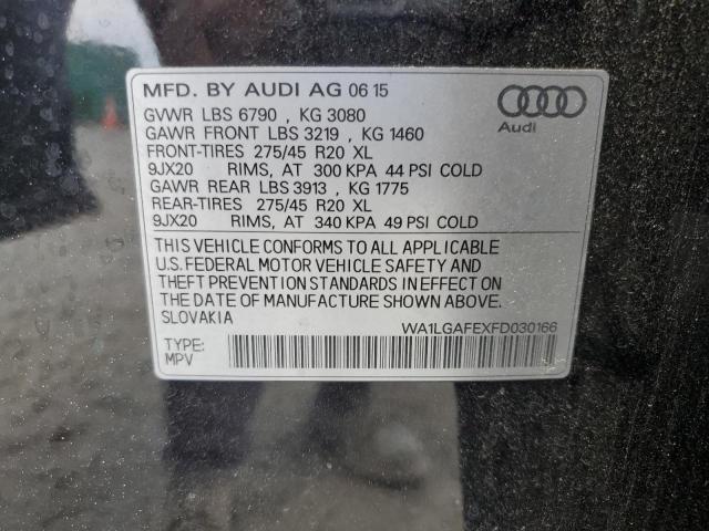 WA1LGAFEXFD030166 - 2015 AUDI Q7 PREMIUM PLUS Schwarz Foto 13