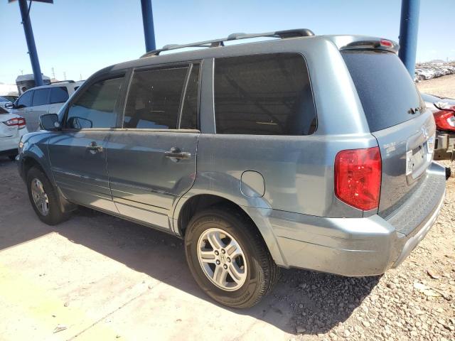 2HKYF18675H563489 - 2005 HONDA PILOT EXL BLUE photo 2