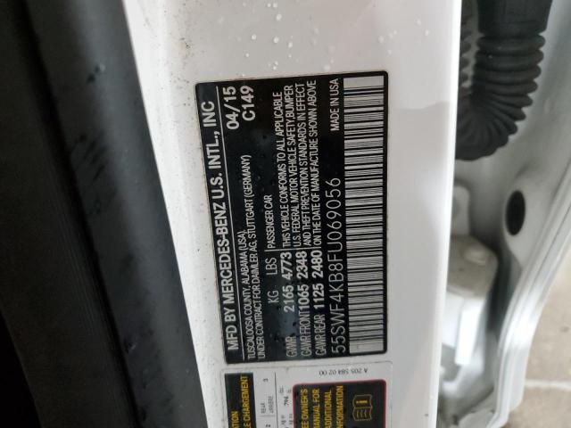 55SWF4KB8FU069056 - 2015 MERCEDES-BENZ C 300 4MATIC WHITE photo 12