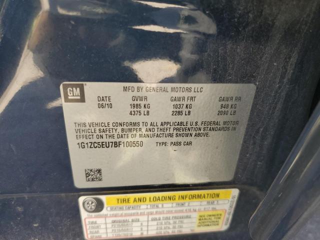 1G1ZC5EU7BF100550 - 2011 CHEVROLET MALIBU 1LT 蓝色 照片 12