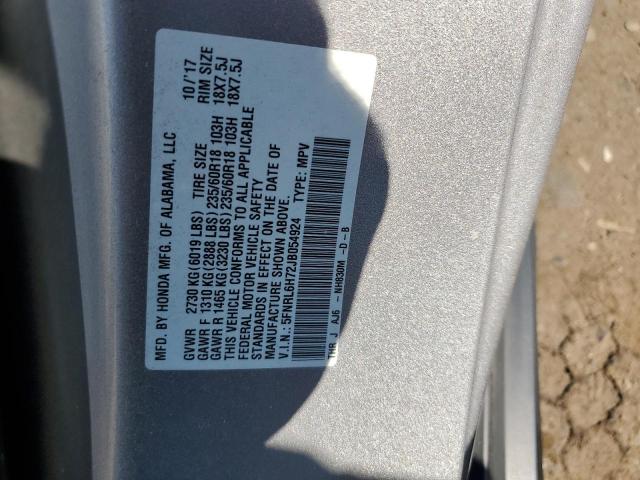 5FNRL6H72JB054924 - 2018 HONDA ODYSSEY EXL Srebrny zdjęcie 13